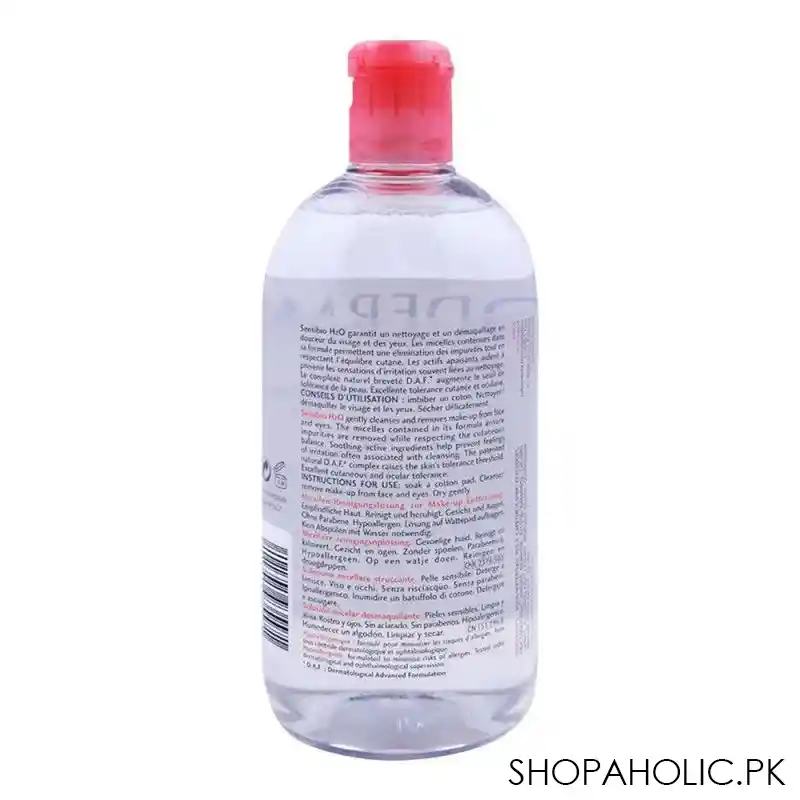 bioderma sensibio h2o make up removing micelle solution 500ml image2