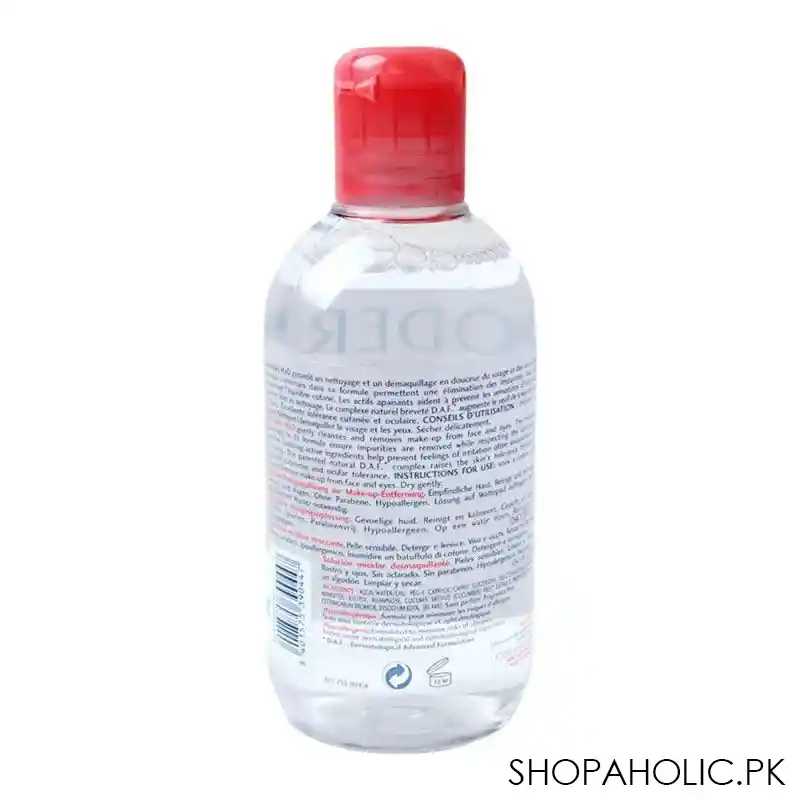 bioderma sensibio h2o make up removing micelle solution, sensitive skin, paraben free, 250ml image2