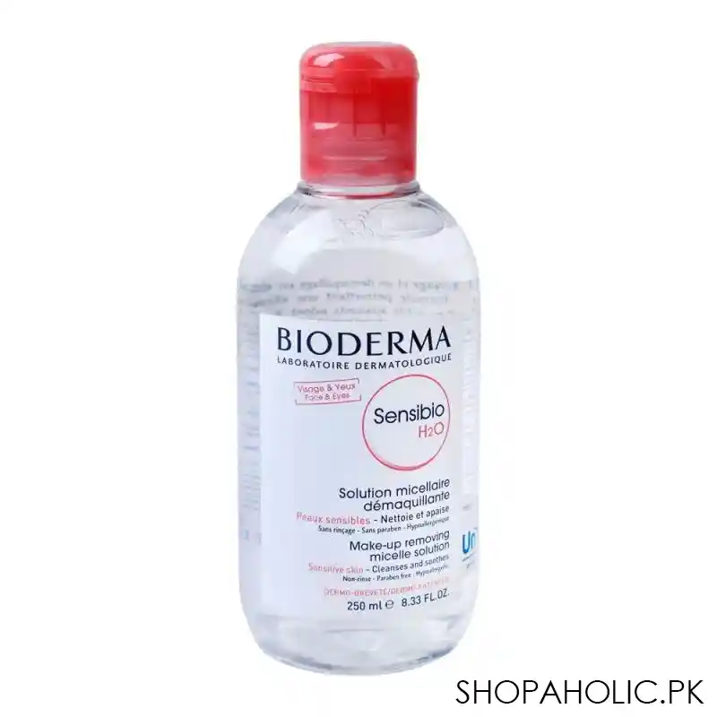 bioderma sensibio h2o make up removing micelle solution, sensitive skin, paraben free, 250ml main image