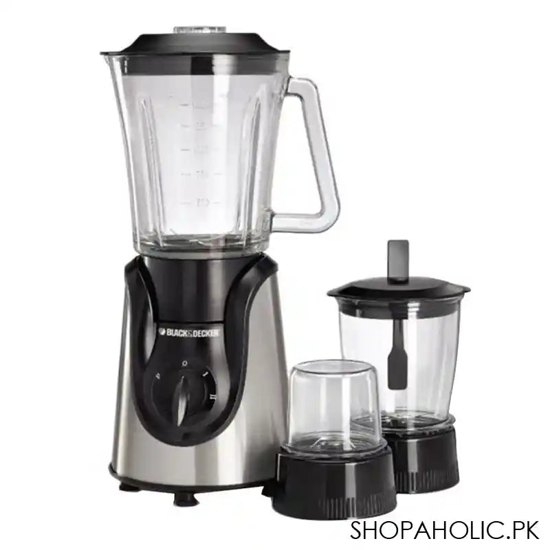 Black & Decker Glass Blender with Grinder and Mincer Chopper, 650 Watts, BX600G - Main Image