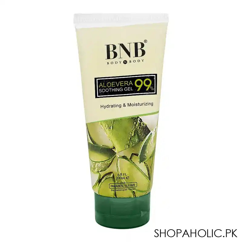 BNB Aloe Vera 99% Soothing Gel, Paraben and Sulfate Free, Dermatologist-Tested, 200ml - Main Image