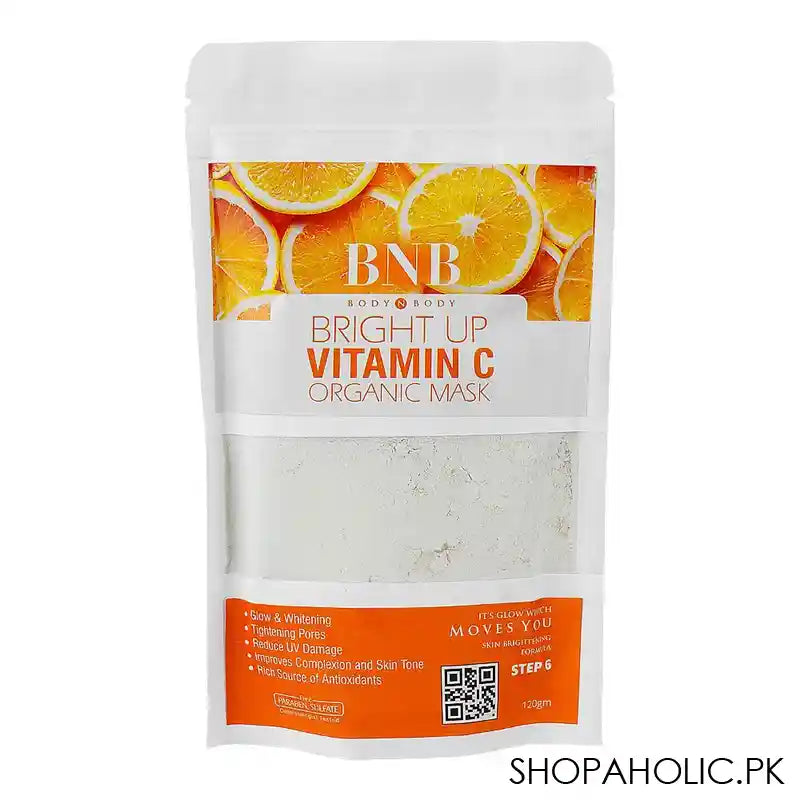 BNB Bright Up Vitamin C Organic Mask, Reduce UV Damage, Glow & Whitening, 120g - Main Image