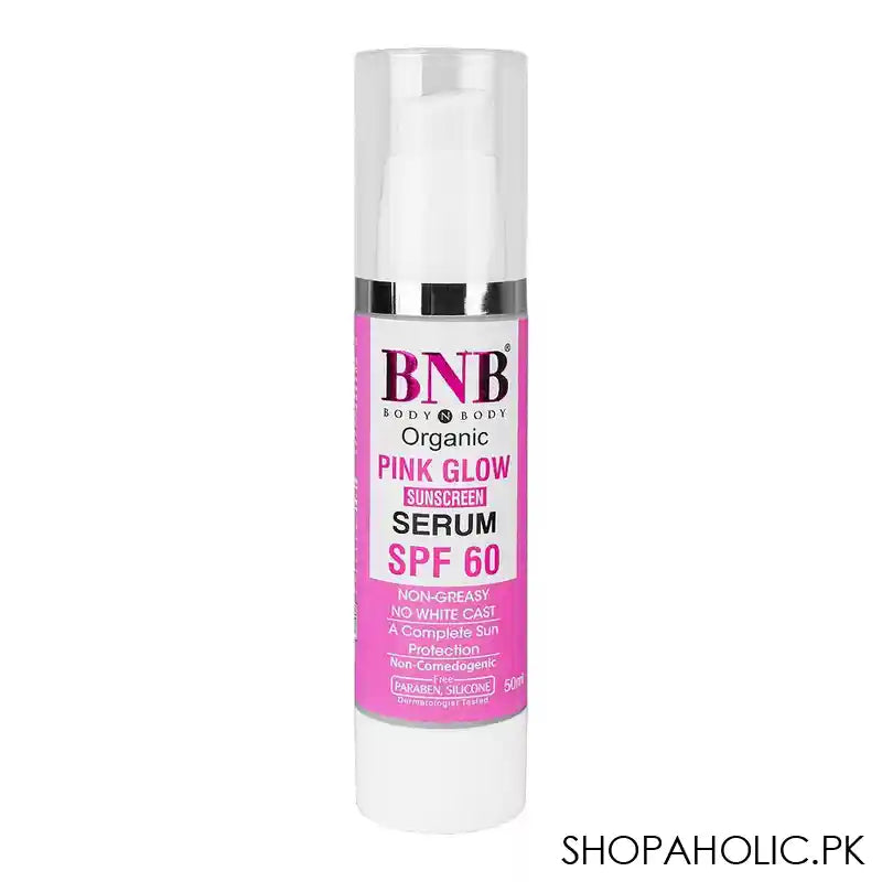 BNB Organic Pink Glow Sunscreen Serum, SPF 60, Paraben & Silicon Free, 50ml - Main Image