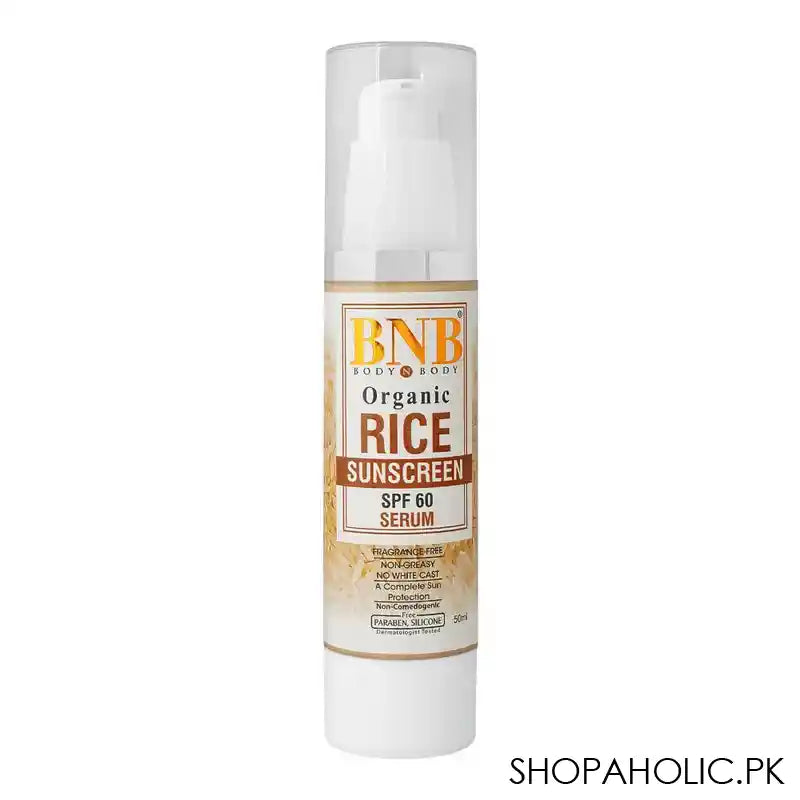 BNB Organic Rice Sunscreen SPF60 Serum, 50ml - Main Image