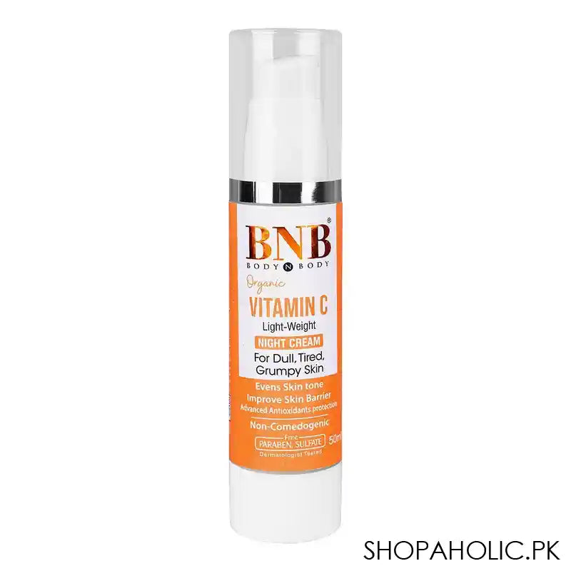 BNB Organic Vitamin C Lightweight Night Cream, Paraben & Sulphate Free, 50ml - Main Image