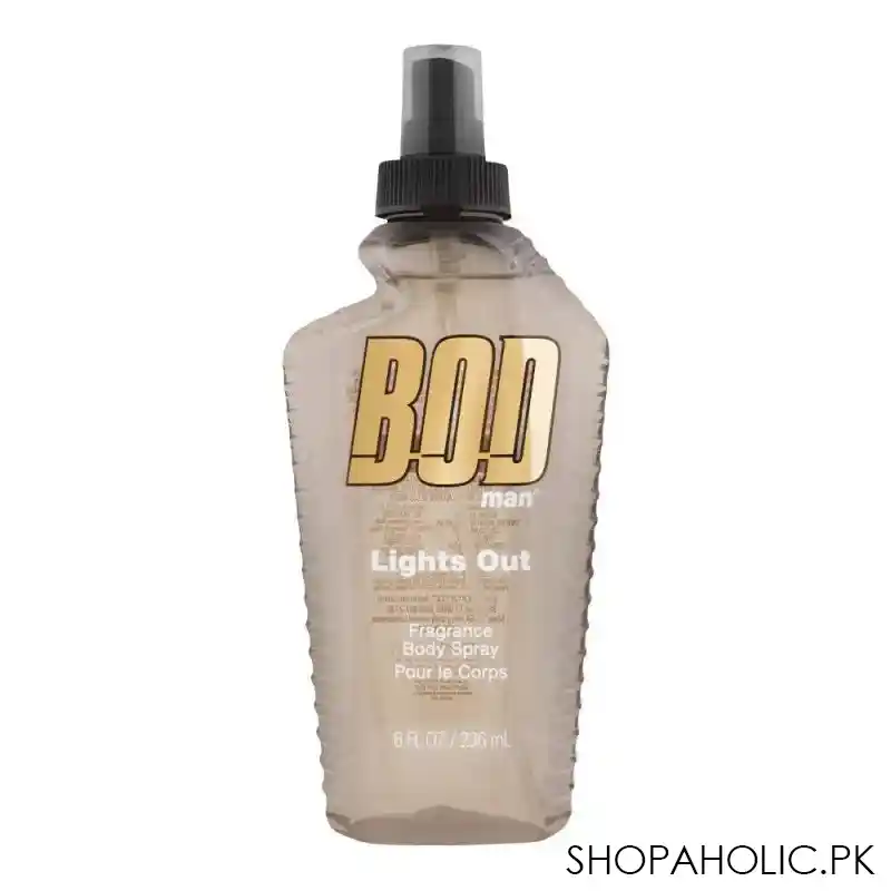 bod man lights out body spray, for men, 236ml main image