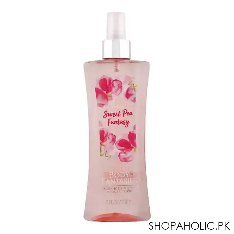 body fantasies pink sweet pea body spray, for women, 236ml main image