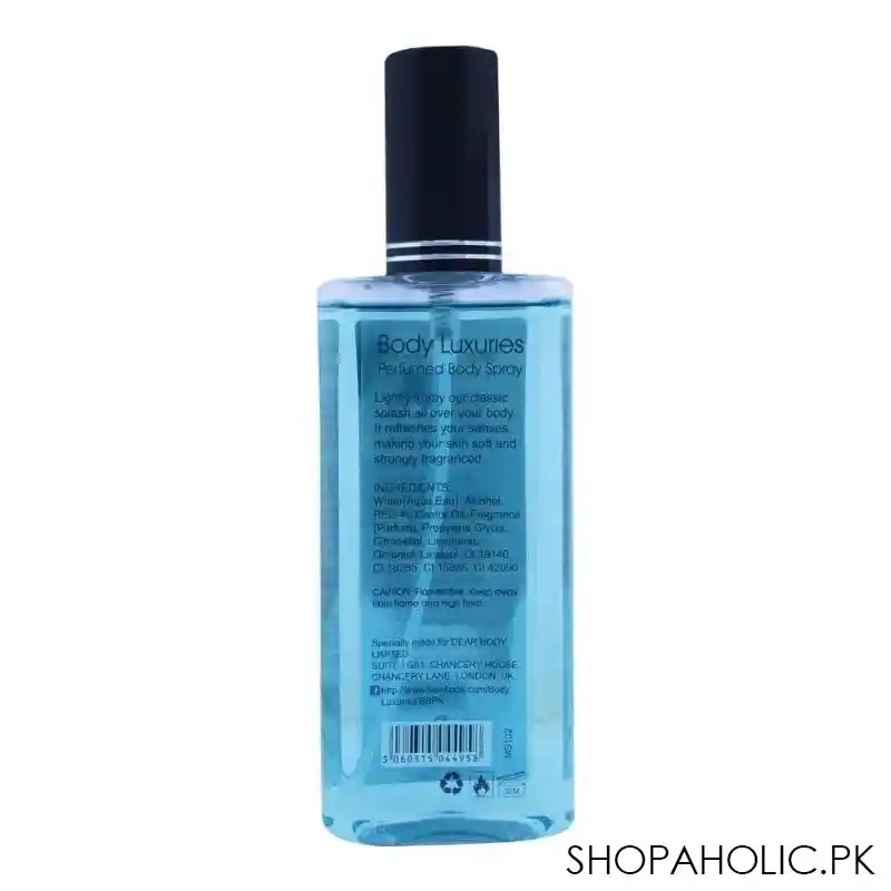 body luxuries aqua for him perfumed body spray, 175ml image2