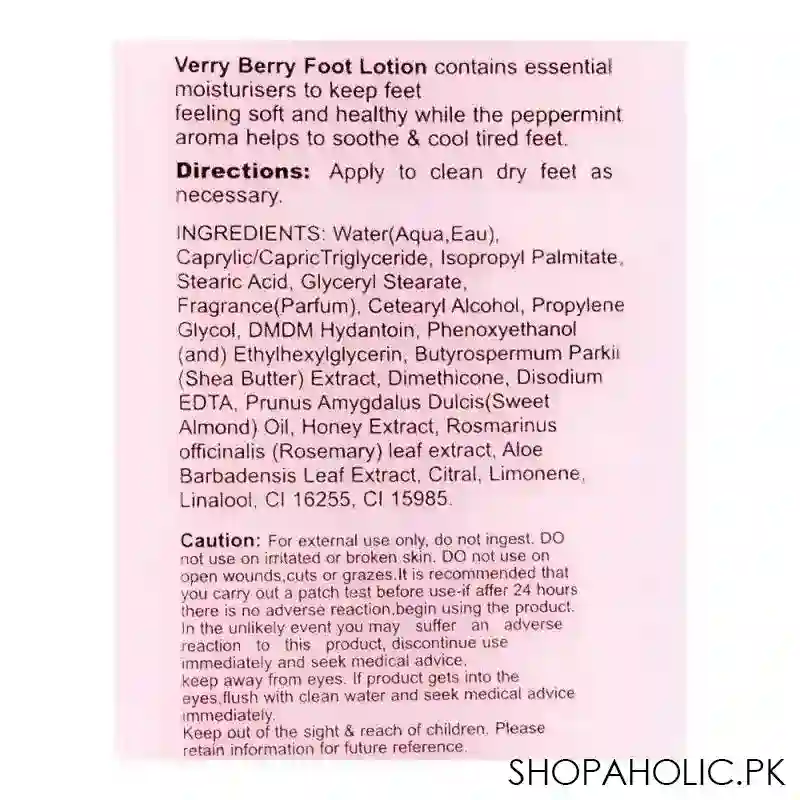 body luxuries very berry foot lotion, 180ml image3