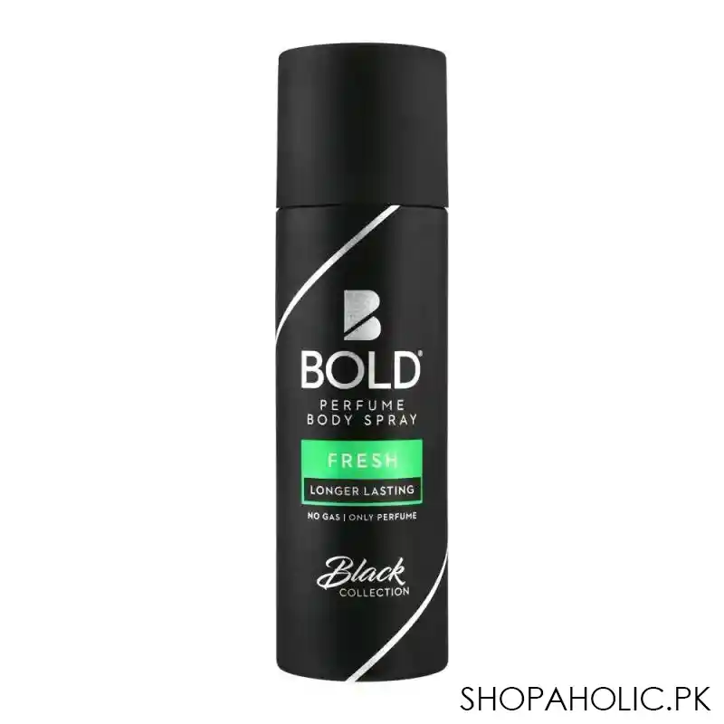 bold black collection fresh long lasting perfume body spray for men, 120ml main image