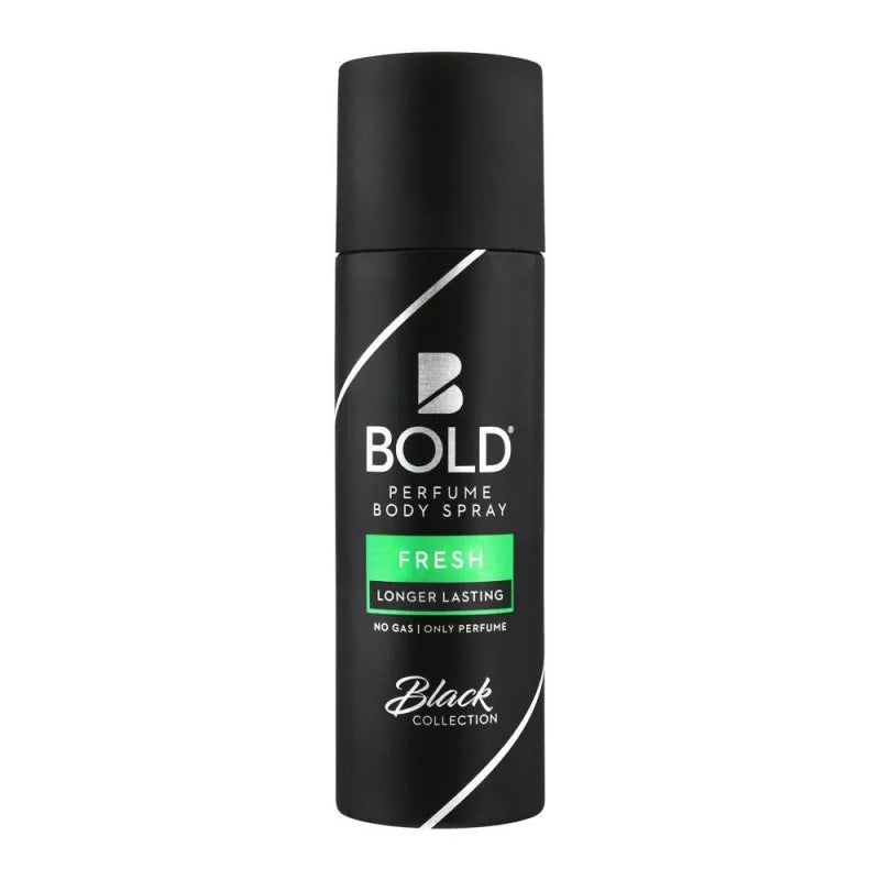 bold black collection fresh long lasting perfume body spray for men, 120ml main image