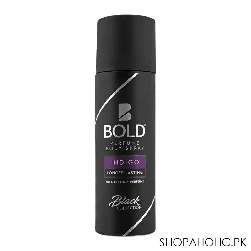 bold black collection indigo long lasting perfume body spray, 120ml main image