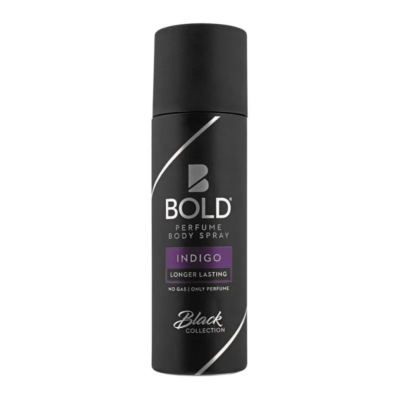 bold black collection indigo long lasting perfume body spray, 120ml main image