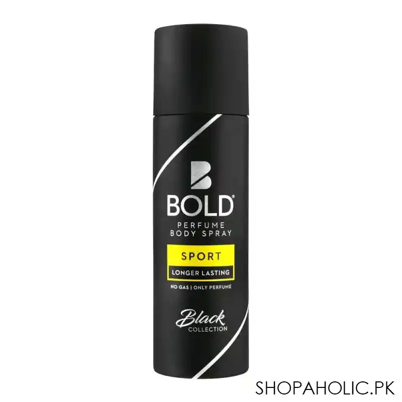 bold black collection sport long lasting perfume body spray for men, 120ml main image