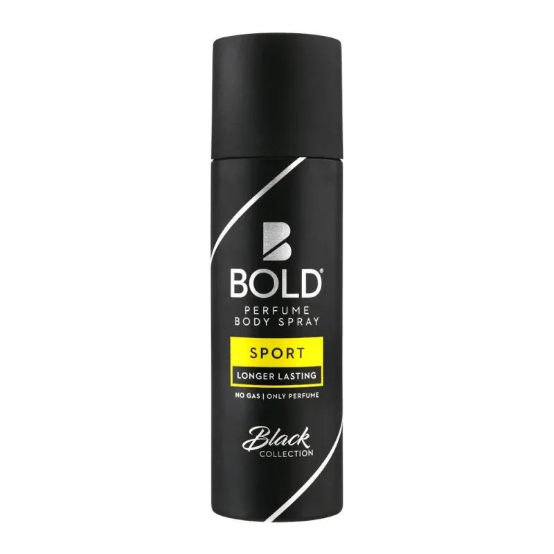 bold black collection sport long lasting perfume body spray for men, 120ml main image