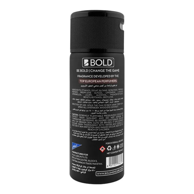 bold dark fantasy long lasting deodorant body spray, for men, 150ml image2