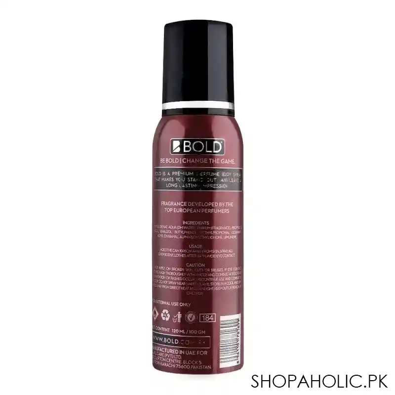 bold fury perfume body spray, 120ml image2