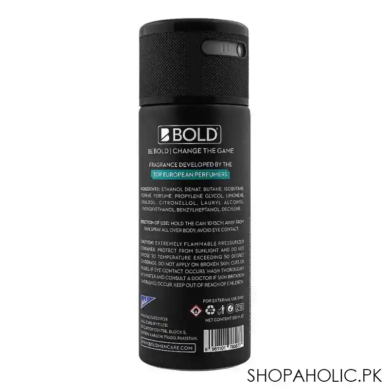 bold maverick long lasting deodorant body spray, for men, 150ml image2