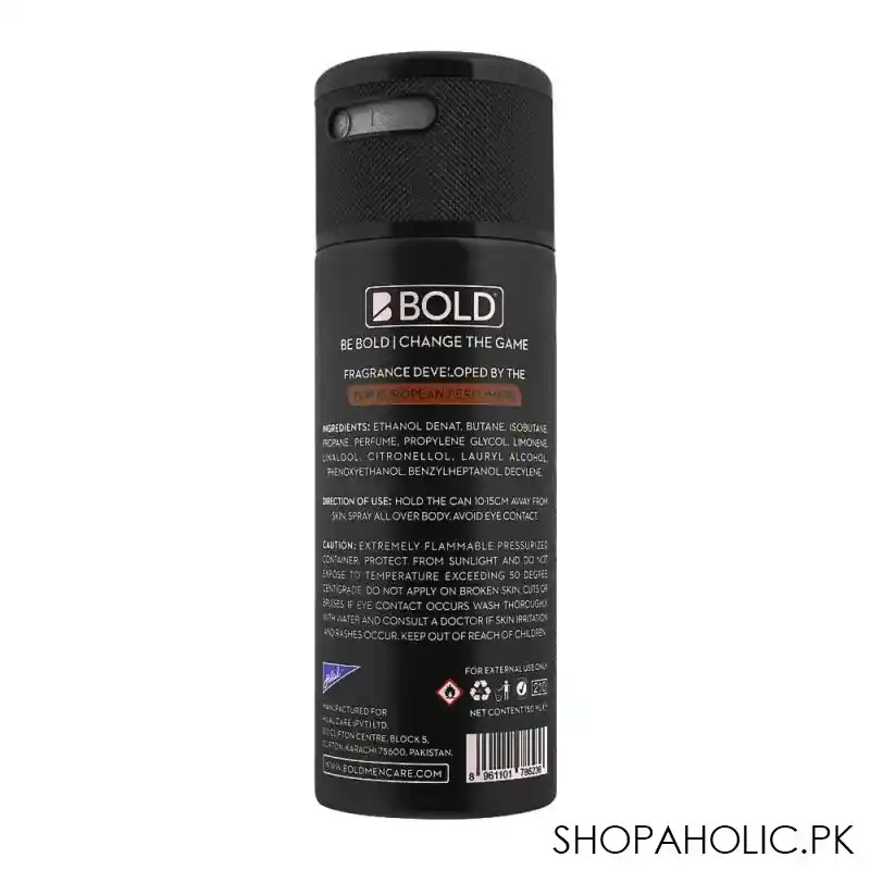 bold party long lasting deodorant body spray, for men, 150ml image2