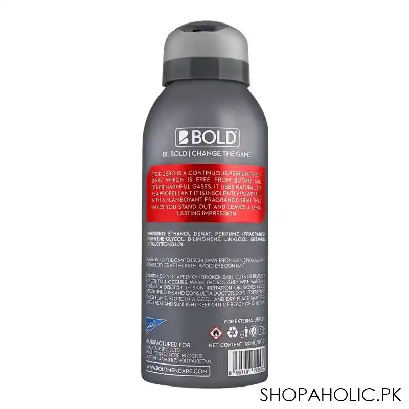 bold zero epic continuous perfume body spray, 120ml, image2