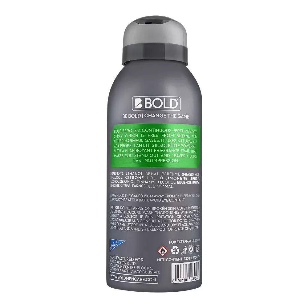 bold zero noir continuous perfume body spray, 120ml image2