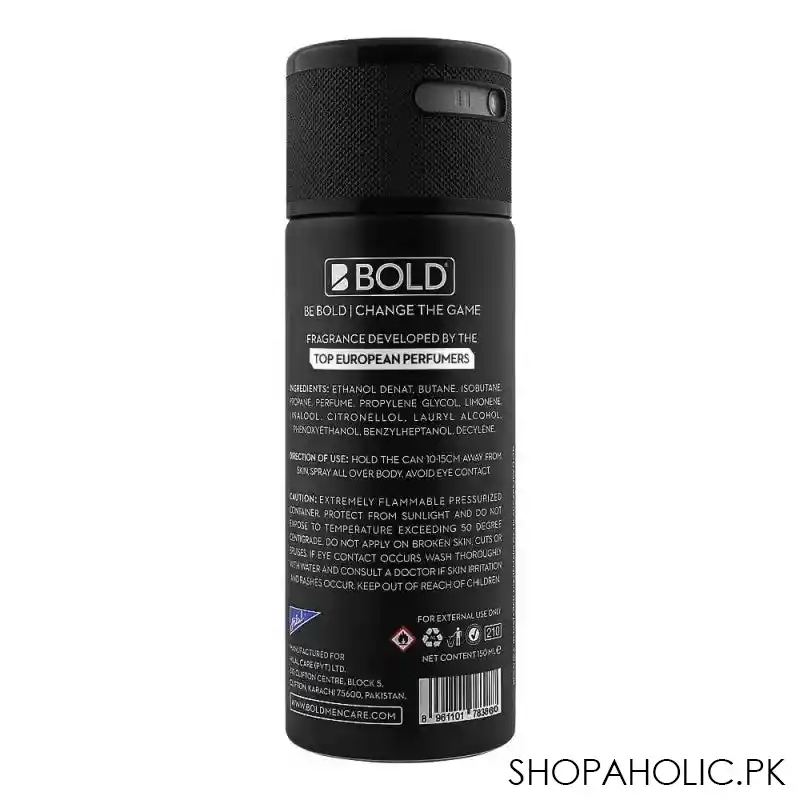 bold zodiac long lasting deodorant body spray, for men, 150ml image2