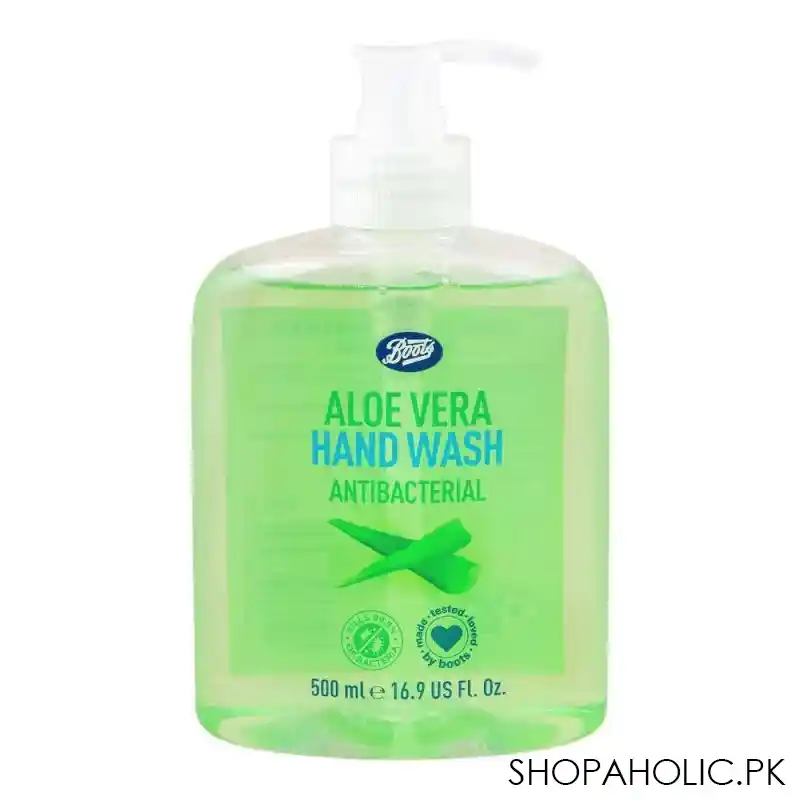 boots aloe vera antibacterial hand wash, 500ml main image