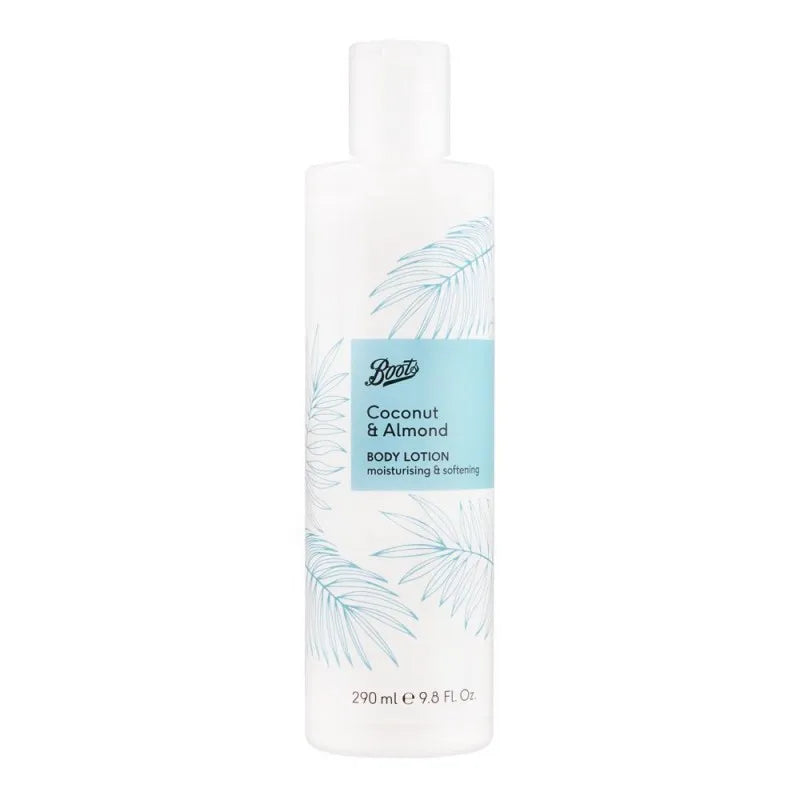 boots coconut & almond moisturising & softening body lotion, 290ml main image