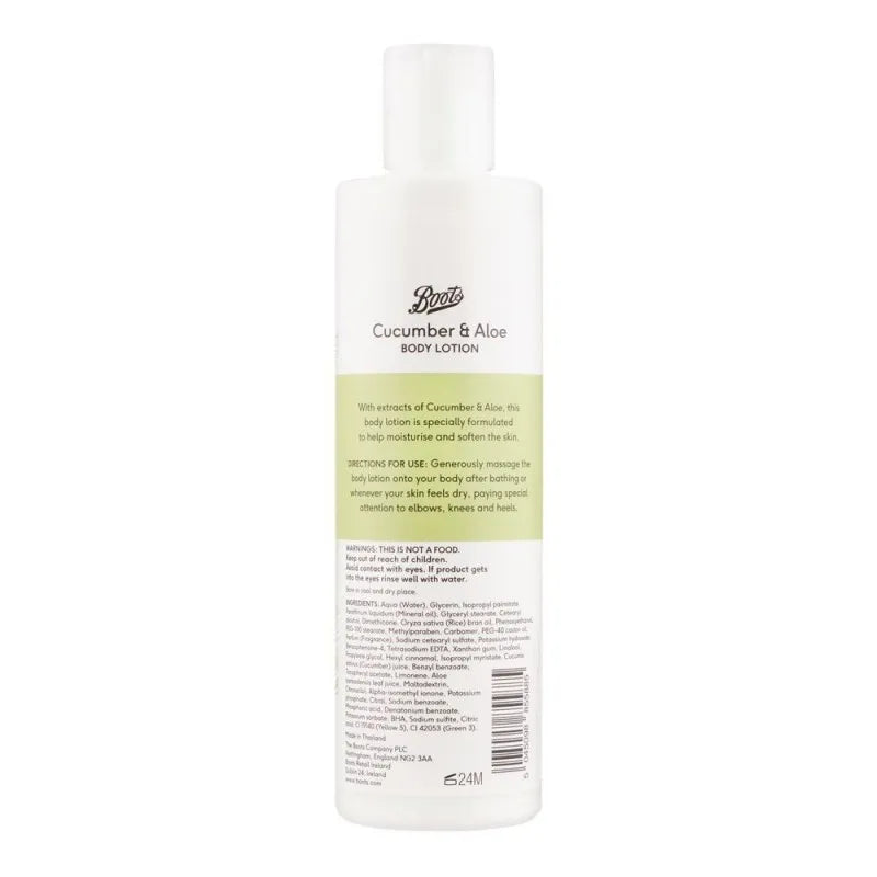 boots cucumber & aloe moisturising & softening body lotion, 290ml image2