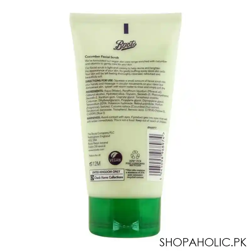 boots cucumber facial scrub, 150ml image2