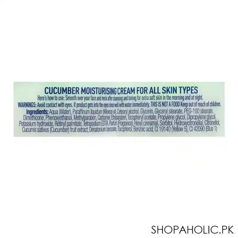 boots cucumber moisturising cream, 100ml image3