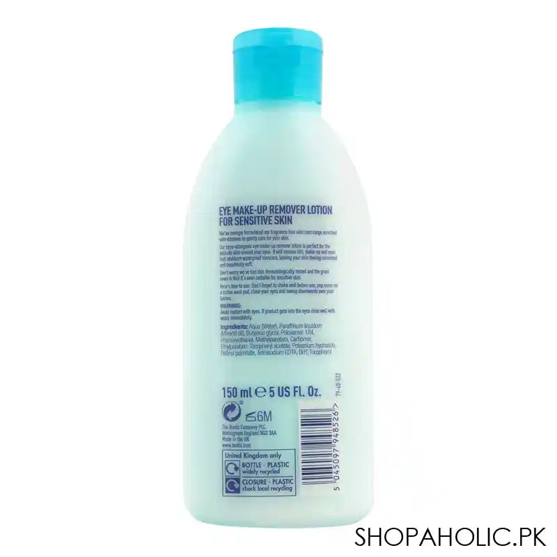 Boots Fragrance Free Eye Make-Up Remover Lotion, 150ml - Image 2