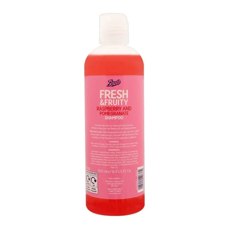 boots fresh & fruity raspberry and pomegranate shampoo, 500ml image2