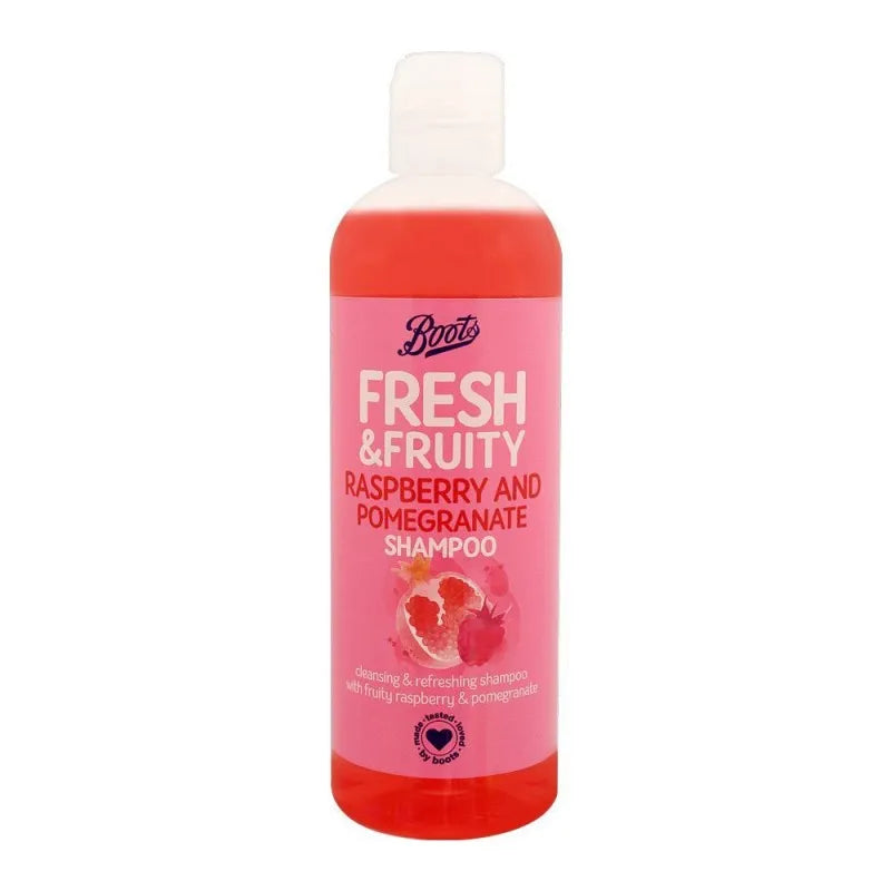 boots fresh & fruity raspberry and pomegranate shampoo, 500ml main image