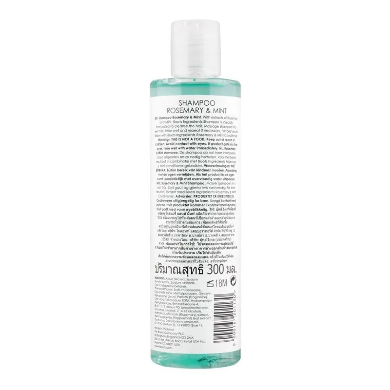 boots ingredients rosemary & mint shampoo, normal to oily hair, 300ml image2