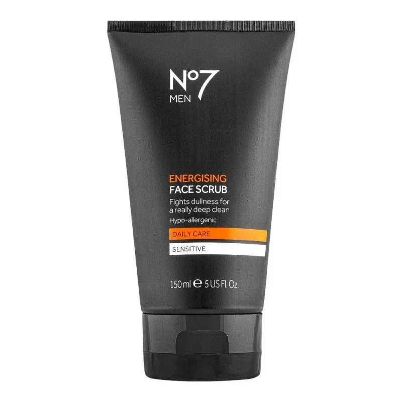 boots no. 7 men energising daily care sensitive face scrub, 150ml main image