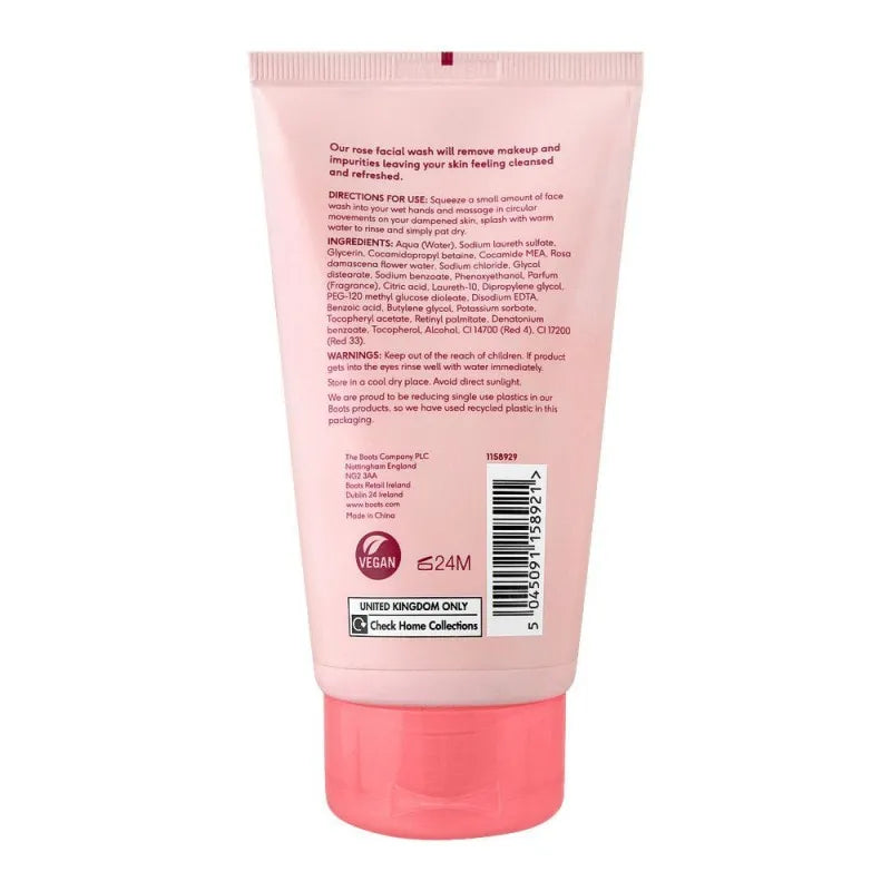 boots rose facial wash, 150ml image2