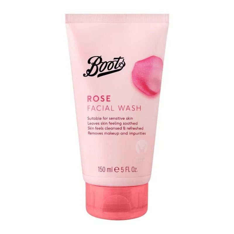 boots rose facial wash, 150ml main image