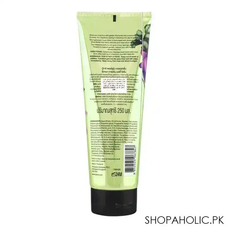 boots secret garden body lotion, for dry skin, 250ml image2