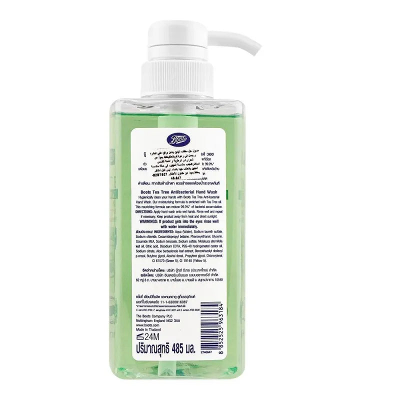 boots tea tree antibacterial hand wash, 485ml image2