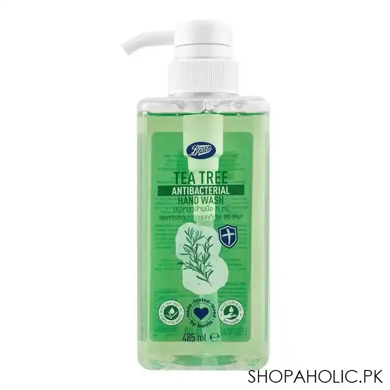 boots tea tree antibacterial hand wash, 485ml main image