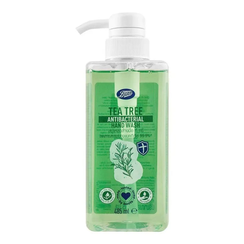 boots tea tree antibacterial hand wash, 485ml main image