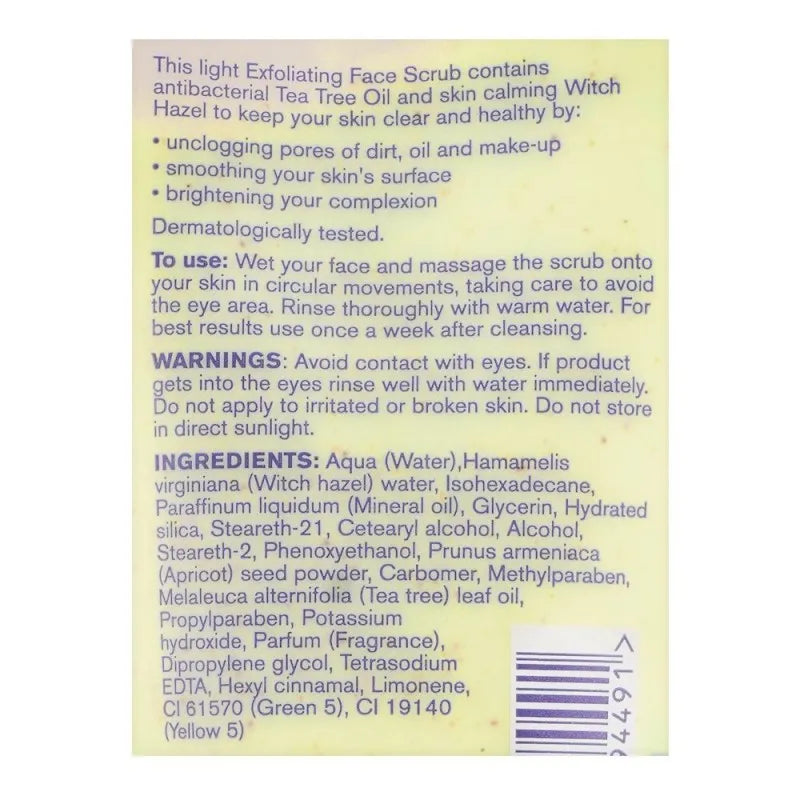 boots tea tree & witch hazel exfoliating face scrub, 150ml image3