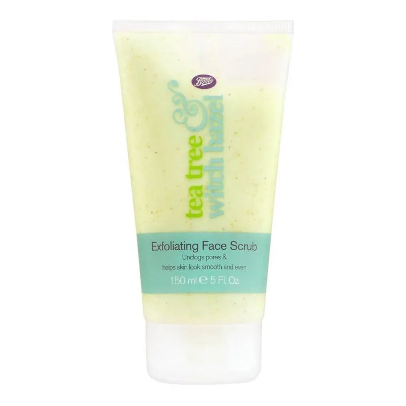 boots tea tree & witch hazel exfoliating face scrub, 150ml main image