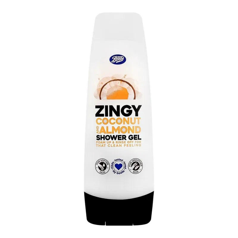 boots zingy coconut and almond shower gel, 250ml main image