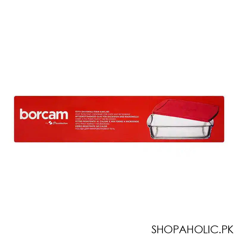 Borcam Midi Rectangular Tray With Red Plastic Lid, Ovenware, Glassware & Dishware, 10.24 X 5.91 Inches, 59864-32 - Image 2