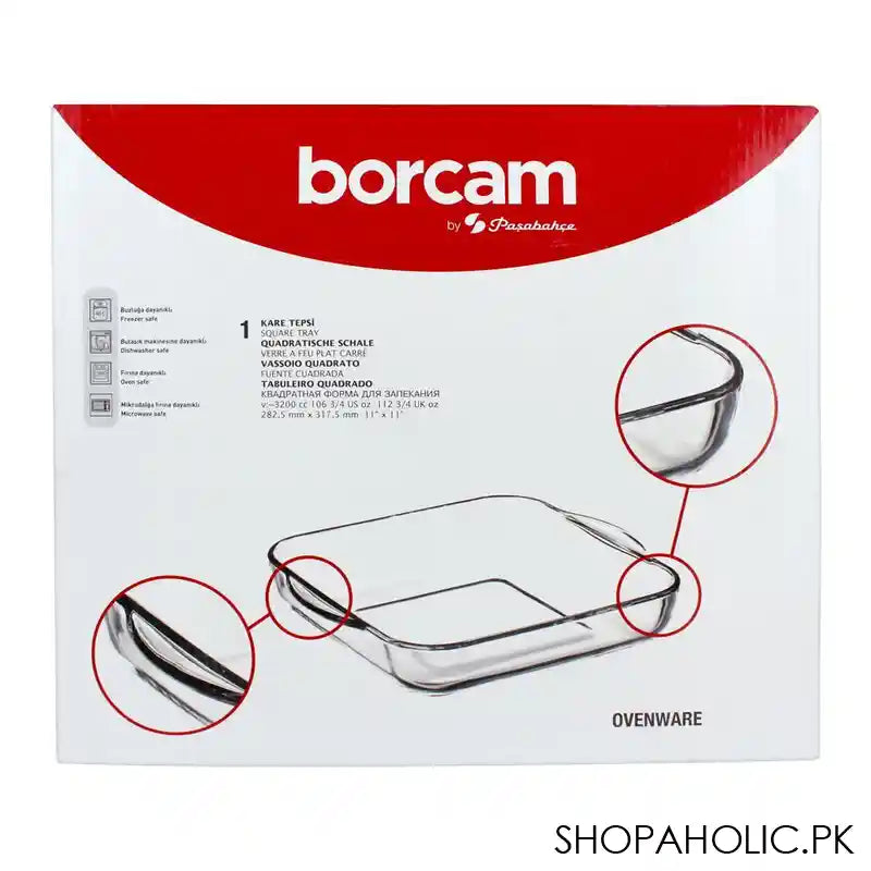 Borcam Ovenware Square Tray, 11x11 Inches, 59024 - Image 3