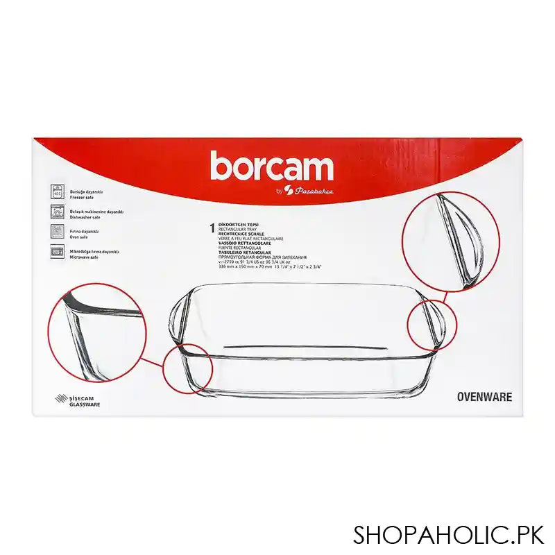 Borcam Rectangular Tray, Ovenware, Glassware & Dishware, 13.22 X 7.48 X 2.75 Inches, 59007 - Image 2