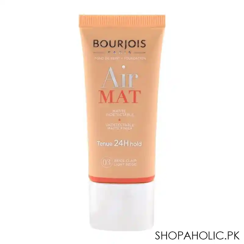 bourjois air mat foundation, 03 beige clair light beige, 30ml main image