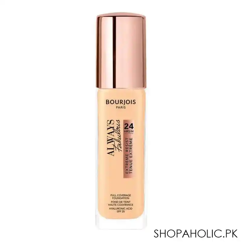 bourjois always fabulous 24h extreme resist full coverage foundation, 120 light ivory image2